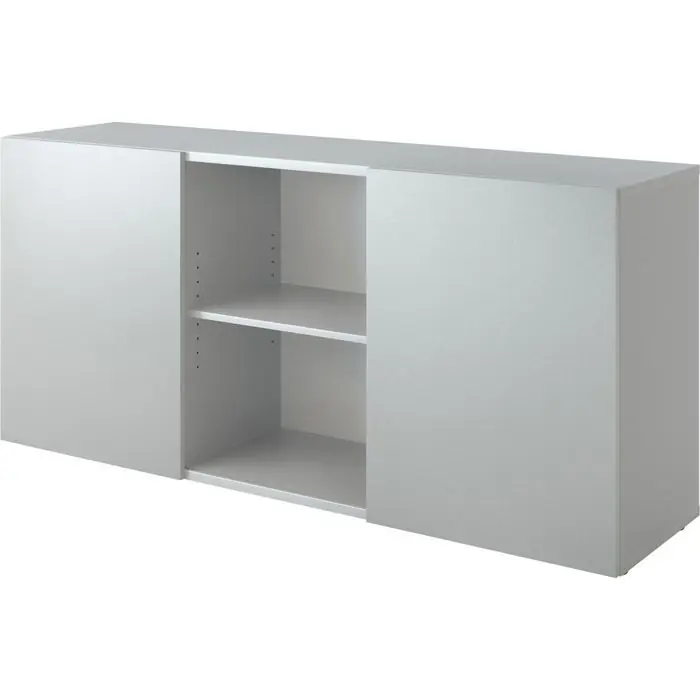 Rabatt Hammerbacher Sideboard 1780, silber / lichtgrau, mit Schiebetüren, Maße: 160 x 74,8cm