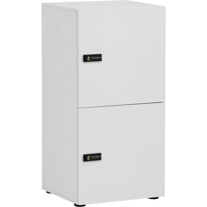 Sichere Zahlung Möbelpartner Schließfachschrank Locked, weiß, 2 Fächer, Holz, 45,4 x 92,6cm, mit Zahlenschloss