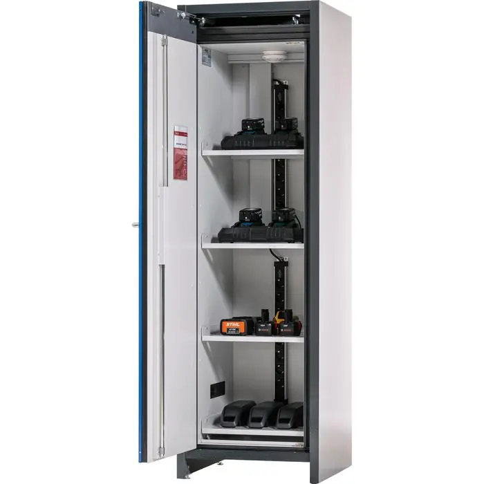 Nur Heute asecos Akku-Ladeschrank ION CORE 90, mit 16 Steckdosen, Feuerwiderstand Typ 90, blau, (B/H/T) 59,9 x 196 x 62cm