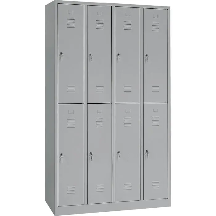 Preisknaller G-Office Spind WRC.8.195117, lichtgrau, 4 Abteile, 8 Fächer, mit Zylinderschloss, 117 x 195 cm