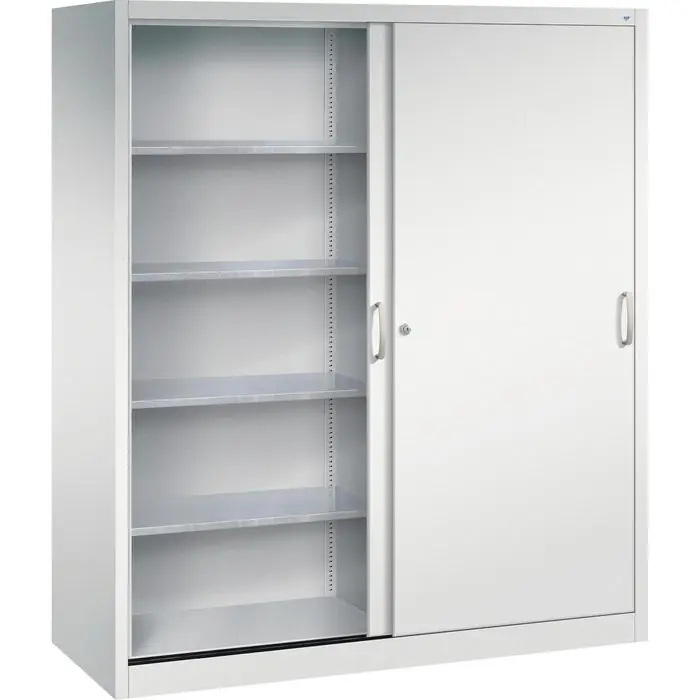 CP-Möbel Werkzeugschrank 2169-00, aus Metall, lichtgrau, mit Schiebetüren & 8 Fachböden, abschließbar, 160 x 195 x 60cm Begrenztes Angebot