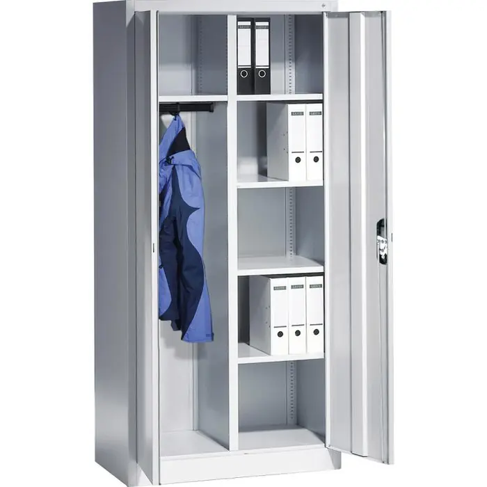 Sofort Bestellen CP-Möbel Mehrzweckschrank Acurado, abschließbar, lichtgrau, für Staubsauger, 6 Fächer, aus Metall, 93 x 195 x 50 cm