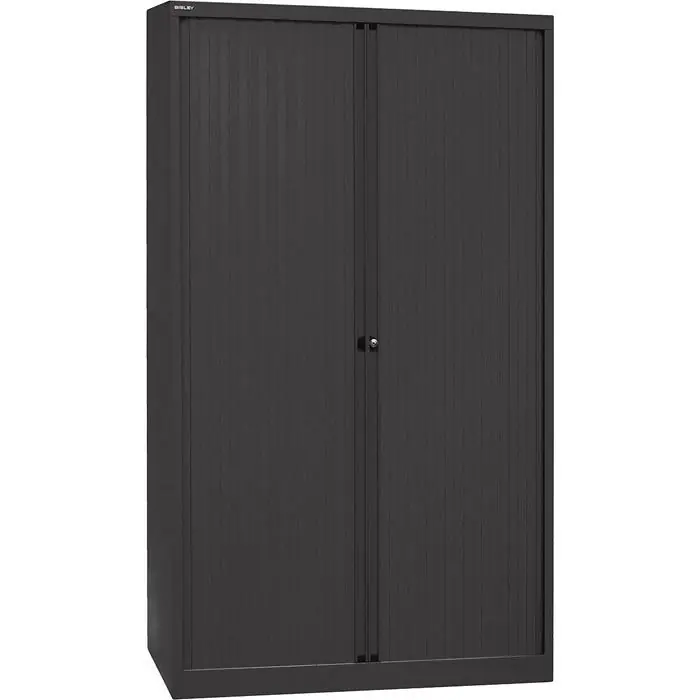 Angebot Bisley Rollladenschrank ET412194S, aus Metall, abschließbar, 120 x 197,9 x 43 cm (B/H/T), schwarz, 4 Böden