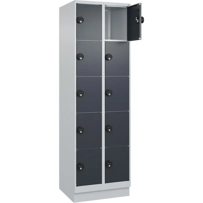 Ausverkauf CP-Möbel Schließfachschrank Classic Plus anthrazit, 10 Fächer, Stahl, 60 x 195cm, mit Zahlenschloss