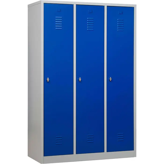 G-Office Spind WRD/3.18120, blau, 3 Abteile mit Trennwand, Drehriegelschloss, 119 x 180 cm Top-Preis