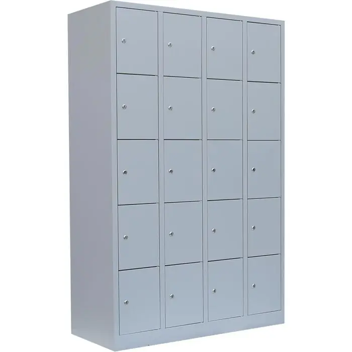 Nur Heute ClassiX Schließfachschrank X-520540, lichtgrau, 20 Fächer, Stahl, 119 x 180cm, mit Zylinderschloss