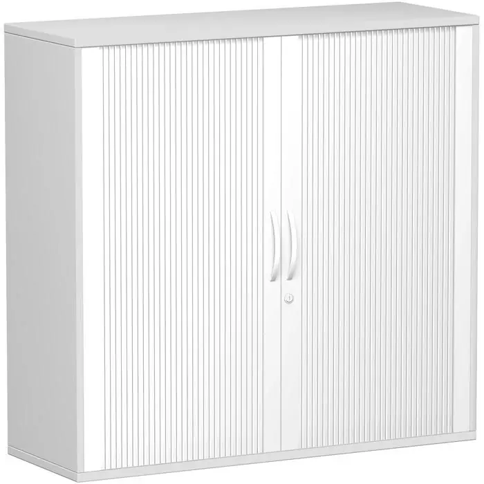 Sofort Bestellen Geramöbel Rollladenschrank Flex, S-312310-SL, aus Holz, abschließbar, 120 x 118,2 x 42,5cm (B/H/T), silber / lichtgrau