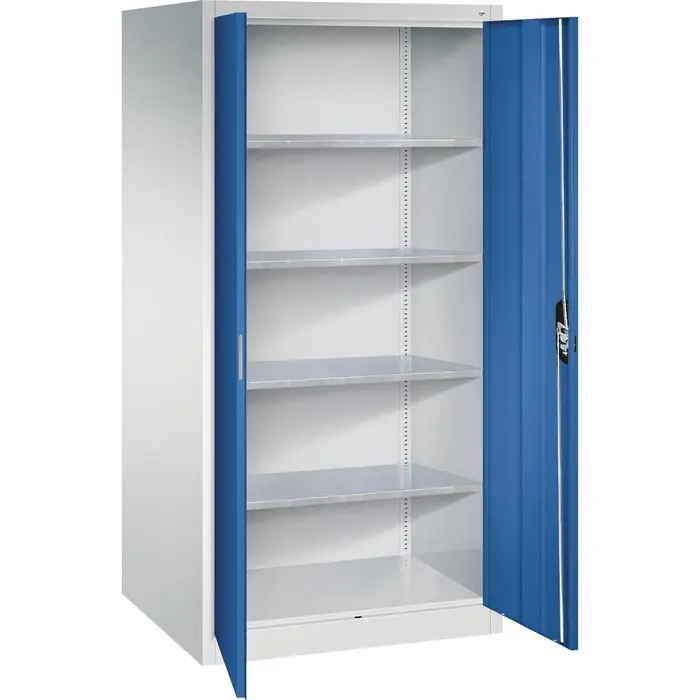 Abverkauf CP-Möbel Werkzeugschrank 8924-00, aus Metall, grau / blau, mit 4 Fachböden, abschließbar, 93 x 195 x 80 cm
