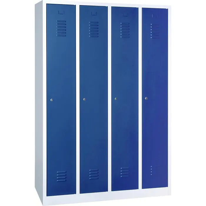 G-Office Spind WRC/4.18117, blau, 4 Abteile, mit Zylinderschloss, 117 x 180 cm Sonderangebot