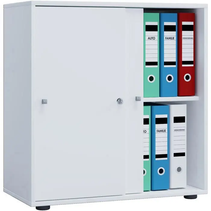 Must-Have VCM Schiebetürenschrank Lona L, Holz, abschließbar, 70 x 74 x 40cm, weiß