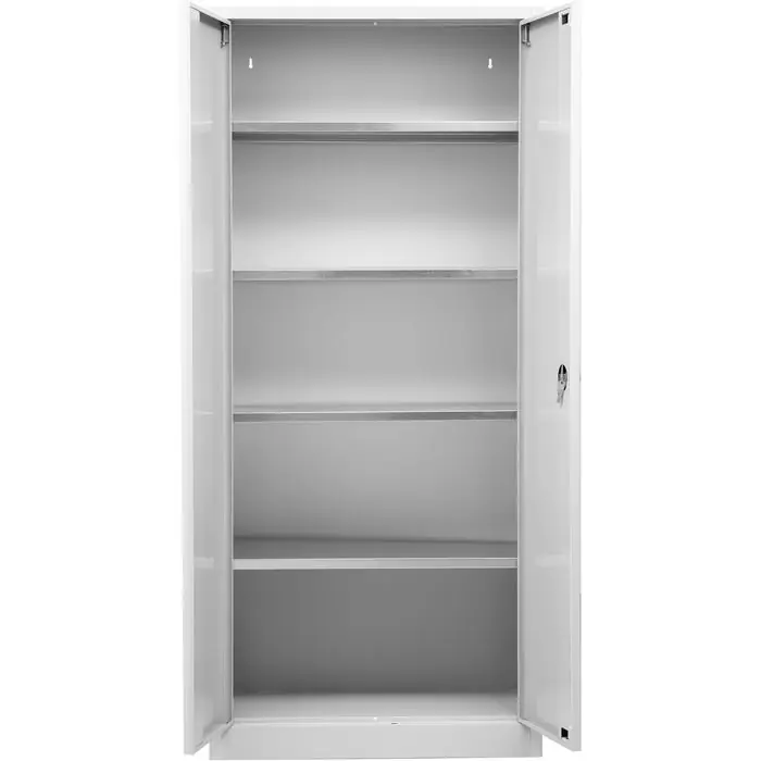 G-Office Werkzeugschrank FLC.18, aus Metall, lichtgrau, mit 4 Fachböden, abschließbar, 80 x 180 x 38 cm Ausverkauf
