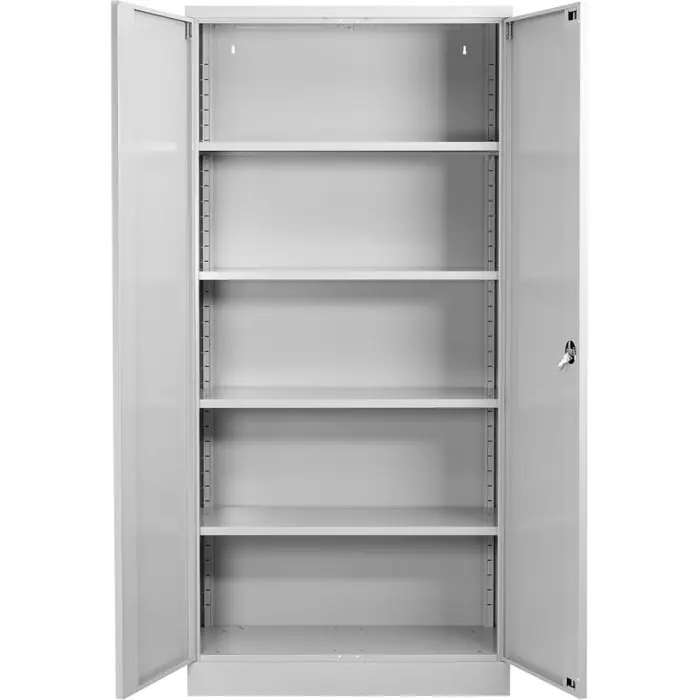 Direktkauf G-Office Werkzeugschrank FLC.195/NV, aus Metall, lichtgrau, mit 4 Fachböden, abschließbar, 92 x 195 x 50 cm