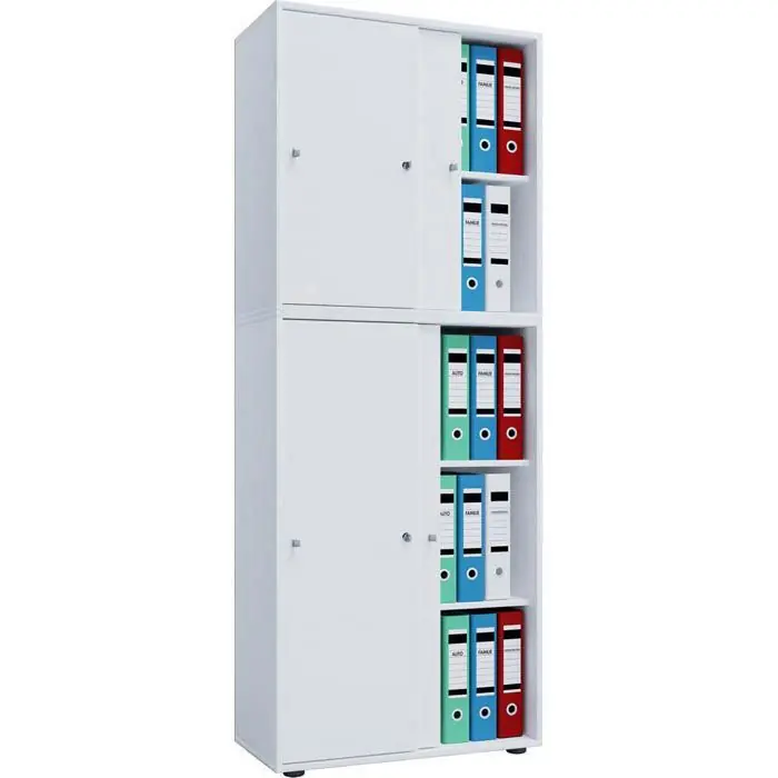 VCM Schiebetürenschrank Lona XXL, Holz, abschließbar, 70 x 184 x 40cm, weiß Jetzt Kaufen