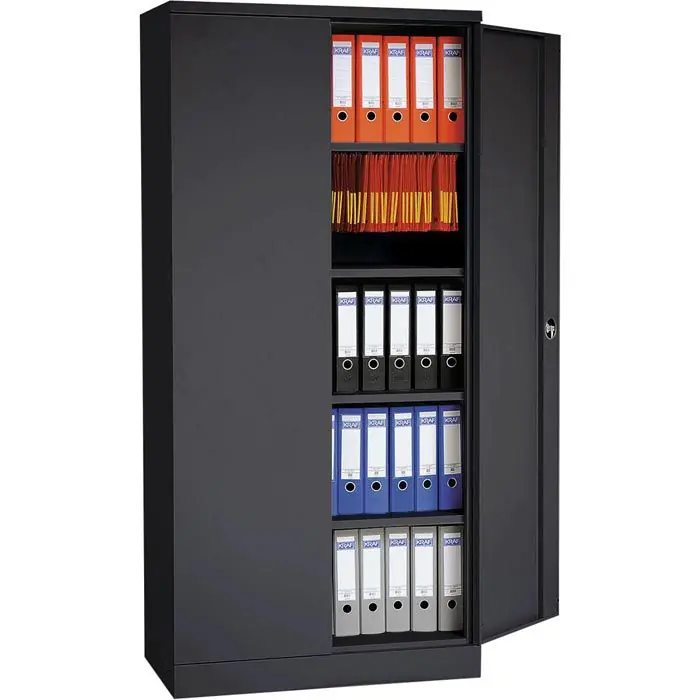 G-Office Aktenschrank FLC.192/N, aus Metall, abschließbar, 120 x 195 x 42 cm (B/H/T), anthrazit Neue Kollektion