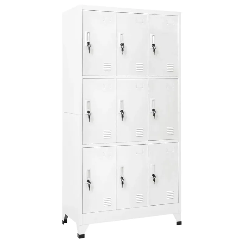 Wochenendangebot vidaXL Schließfachschrank mit 9 Fächern Stahl 90x45x180 cm Grau