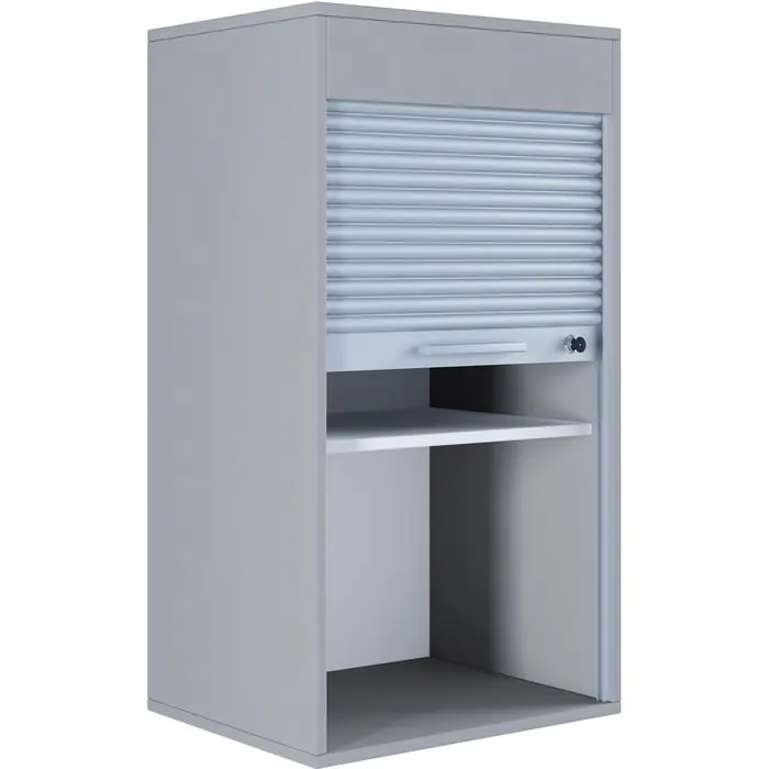 VCM Rollladenschrank Aktos L, aus Holz, abschließbar, 50 x 93 x 40cm (B/H/T), silber / grau Billig