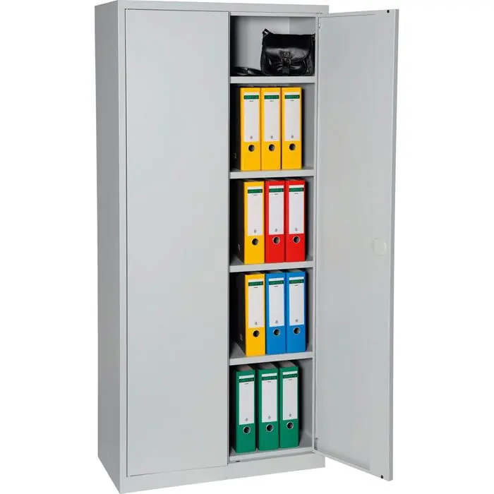 G-Office Aktenschrank FLC.18, aus Metall, abschließbar, 80 x 180 x 38 cm (B/H/T), lichtgrau Sichere Zahlung