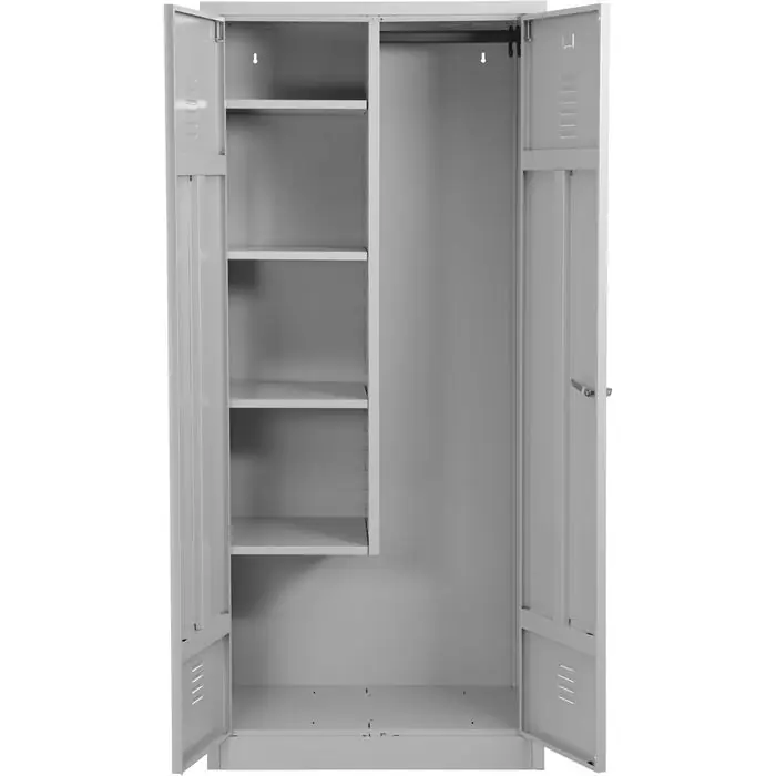 G-Office Mehrzweckschrank CLC/HD.1880, abschließbar, lichtgrau, für Staubsauger, 4 Fächer, aus Metall, 80 x 180 x 50 cm Top-Seller