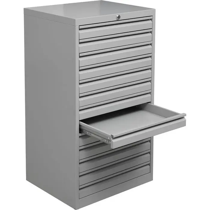 G-Office Schubladenschrank MDC/A3.13, aus Metall, 13 Schübe, lichtgrau, (B/H/T) 53 x 98 x 43cm Echt