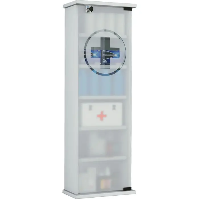VCM Verbandschrank Omal XXL, hängend & stehend, ohne Füllung, abschließbar, weiß, aus Holz, 31 x 92 cm Preis Gesenkt