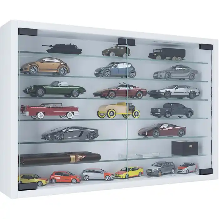 Super-Preis VCM Glasvitrine Mandosa XL, hängend, 6 Fachböden, 60 x 40 x 10cm, weiß