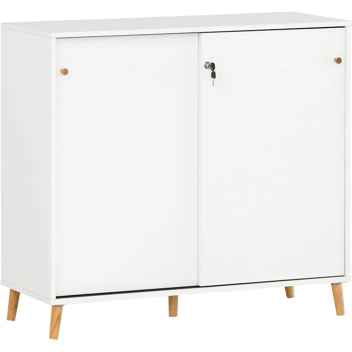 Online Kaufen Möbelpartner Schiebetürenschrank Serie 500, Holz, abschließbar, 100,1 x 92,6 x 41cm, weiß