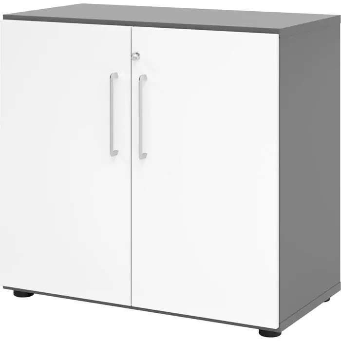 Jetzt Bestellen Hammerbacher Aktenschrank Serie 9 Advanced, aus Holz, abschließbar, 80x74,6x42cm (B/H/T), weiß/graphit