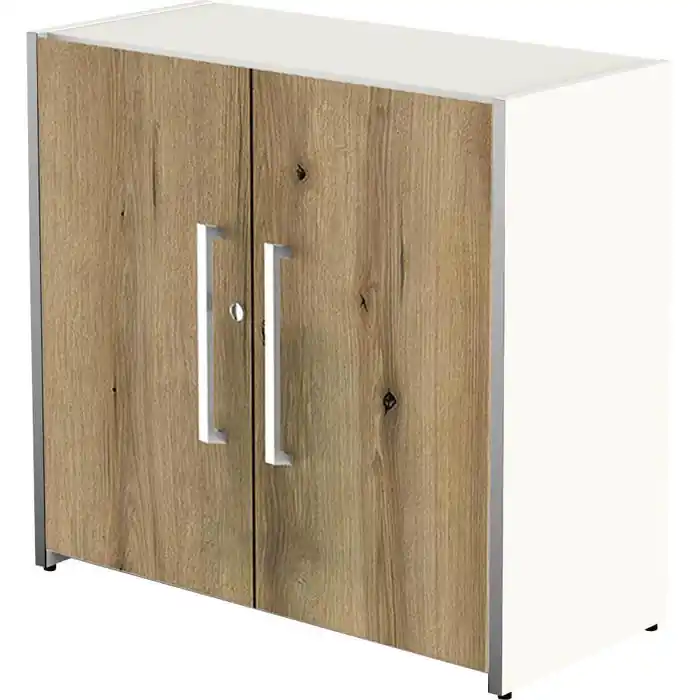 Kostenloser Versand Kerkmann Aktenschrank Move 3, aus Holz, abschließbar, 80 x 76 x 38 cm (B/H/T), asteiche / weiß