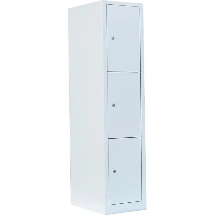 ClassiX Schließfachschrank X-523317, weiß, 3 Fächer, Stahl, 42 x 180cm, mit Zylinderschloss Solange Der Vorrat Reicht