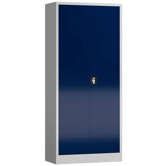 Wochenendangebot ClassiX Aktenschrank X-530331, aus Metall, abschließbar, 80 x 180 x 38cm, blau / lichtgrau