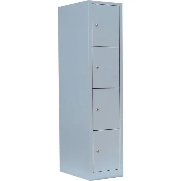 Sale ClassiX Schließfachschrank X-523410, lichtgrau, 4 Fächer, Stahl, 42 x 180cm, mit Zylinderschloss