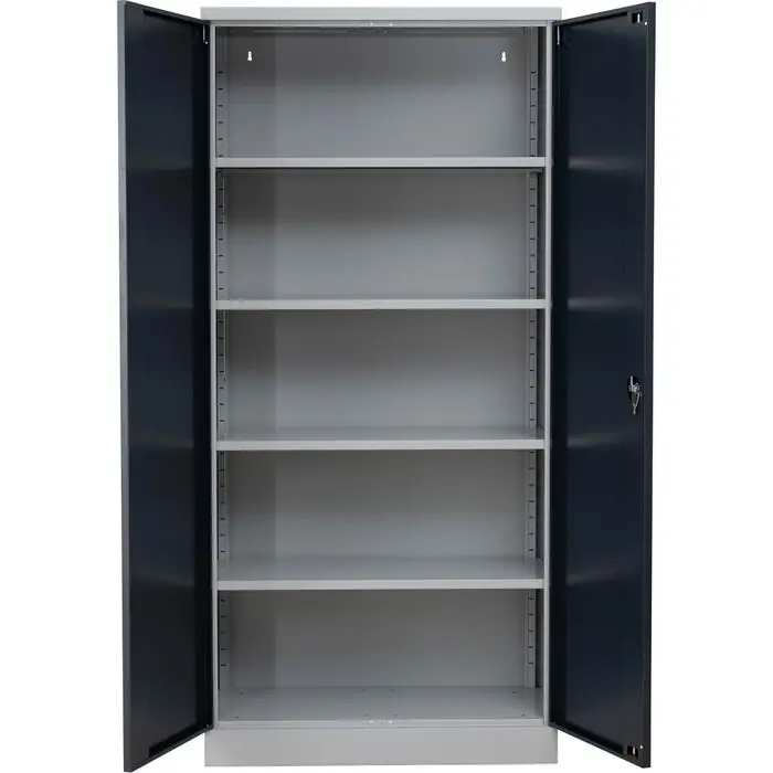 G-Office Aktenschrank FLC.19/N, aus Metall, abschließbar, 92 x 195 x 42 cm (B/H/T), anthrazit / grau Aktuell