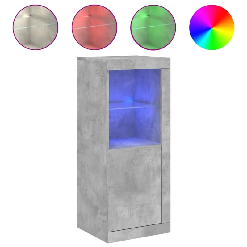 Gratis Versand vidaXL Sideboard mit LED-Leuchten Betongrau 41x37x100 cm