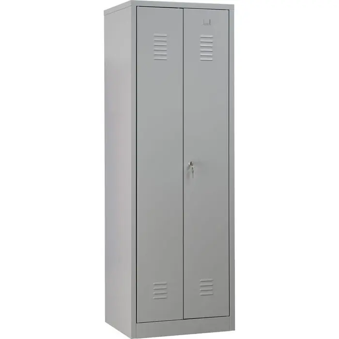 G-Office Spind WRC/2.1860.V2, Doppelspind, lichtgrau, 2 Abteile, mit Zylinderschloss, 60 x 180 cm Gratis Versand