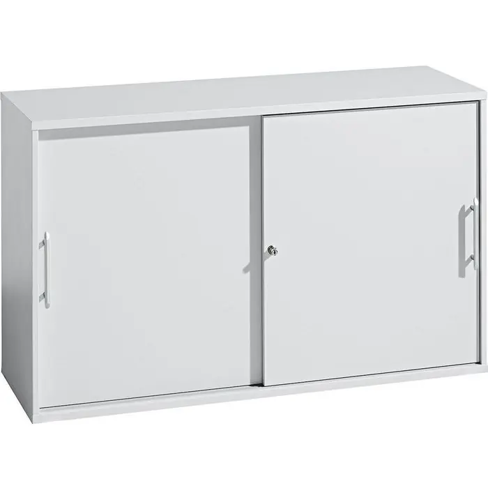 Bestpreis Hammerbacher Schiebetürenschrank B-Serie, Holz, abschließbar, 120 x 74,8 x 40cm, lichtgrau