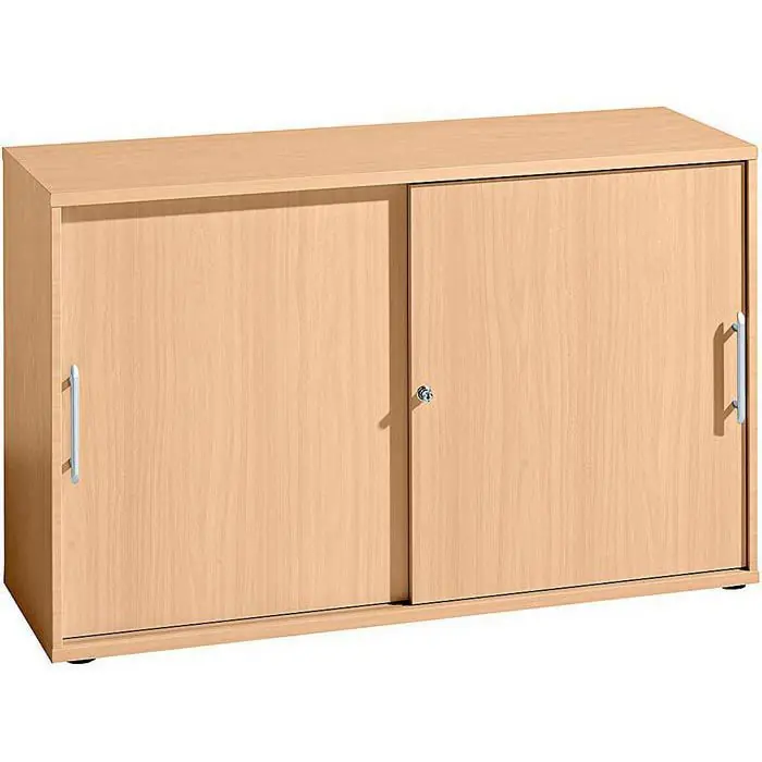 Hammerbacher Schiebetürenschrank N-Serie, Holz, abschließbar, 120 x 74,8 x 40cm, buche Expressversand