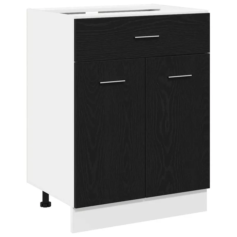 Expressversand vidaXL Hängeschrank mit Regal Schwarz Eichen-Optik 60 x 46 x 81,5 cm