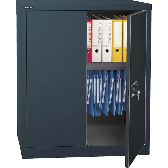 Bisley Aktenschrank E402A01, aus Metall, abschließbar, 91,4 x 100 x 40cm (B/H/T), schwarz Markenware
