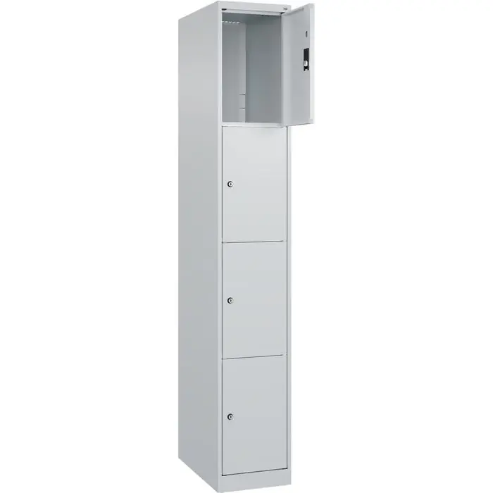 Rabatt CP-Möbel Schließfachschrank Classic Plus lichtgrau, 4 Fächer, Stahl, 30 x 185cm, mit Zylinderschloss