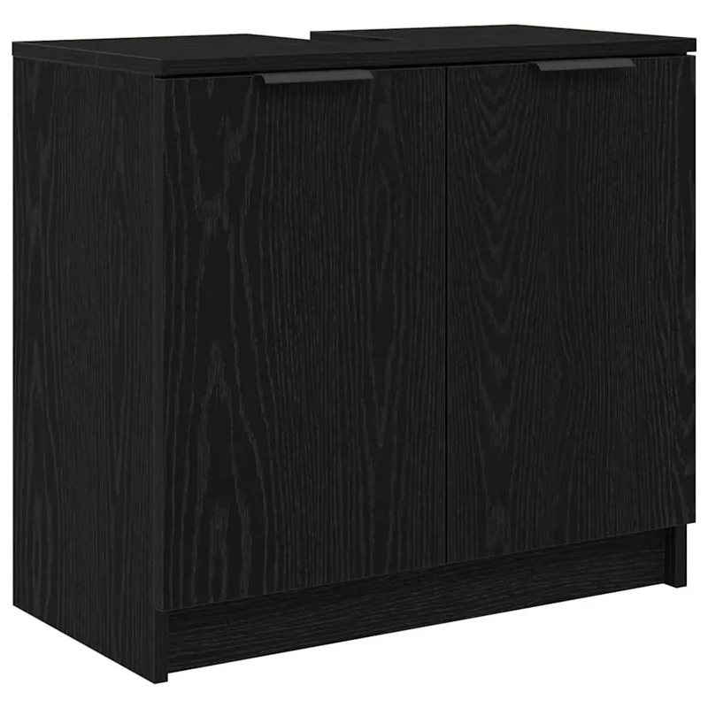 Zertifiziert vidaXL Badezimmerschrank Schwarz Eichen-Optik 64,5 x 33,5 x 59 cm