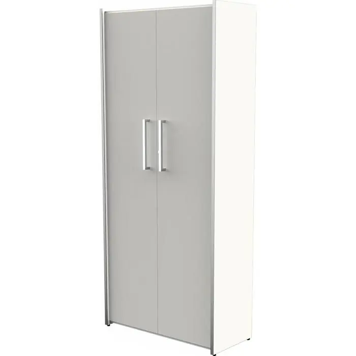 Kerkmann Aktenschrank Move 3, aus Holz, abschließbar, 80 x 183 x 38 cm (B/H/T), lichtgrau / weiß Gratis Versand