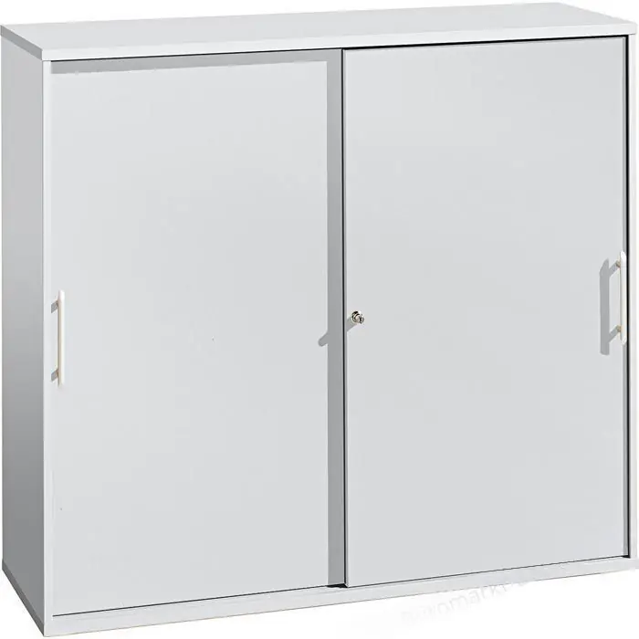 Hammerbacher Schiebetürenschrank O-Serie, Holz, abschließbar, 120 x 110 x 40cm, lichtgrau Expressversand