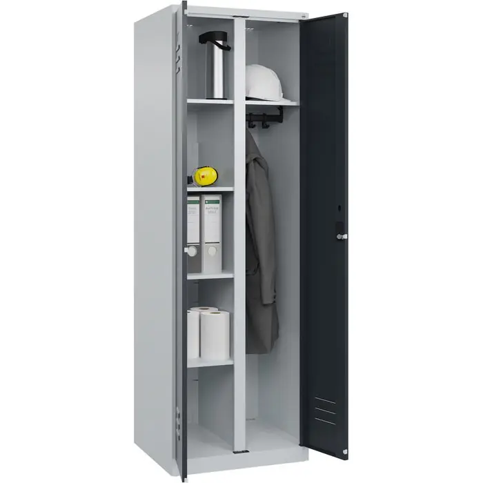 Wochenendangebot CP-Möbel Mehrzweckschrank Classic Plus abschließbar, anthrazit, für Staubsauger, 6 Fächer, aus Metall, 60 x 185 x 50 cm