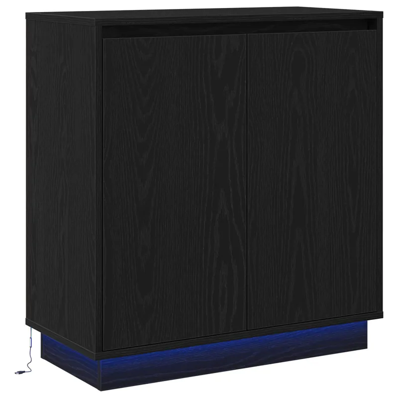 vidaXL Sideboard Schwarz Eichen-Optik 71 x 34,5 x 75 cm Holzwerkstoff Geprüft