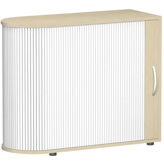 Geramöbel Rollladenschrank Flex, S-382101-SA, aus Holz, abgerundet, 100 x 83 x 40cm (B/H/T), silber / ahorn Finale Aktion