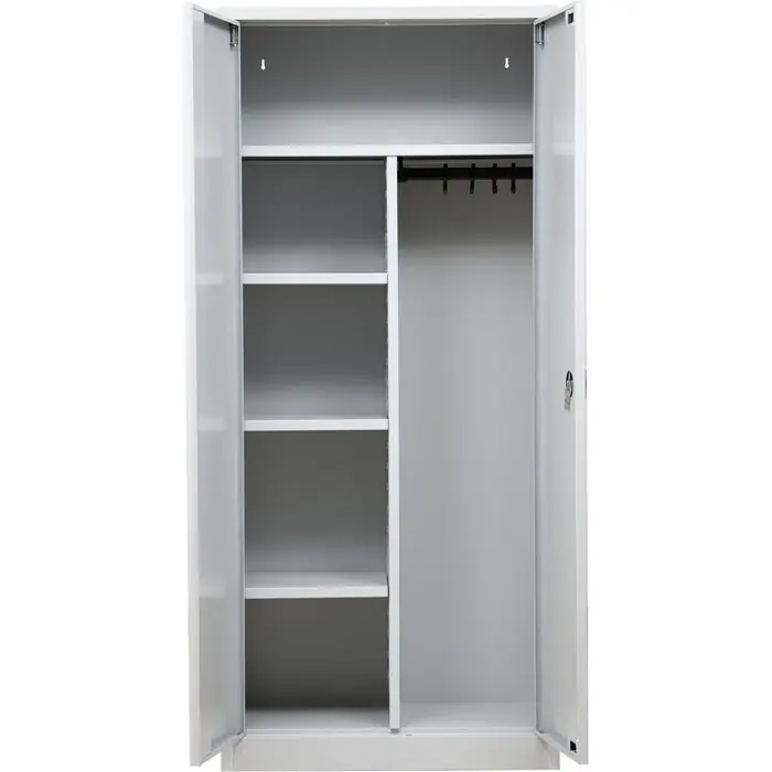 Jetzt Kaufen G-Office Mehrzweckschrank UNC.18, abschließbar, lichtgrau, für Staubsauger, 5 Fächer, aus Metall, 80 x 180 x 38 cm