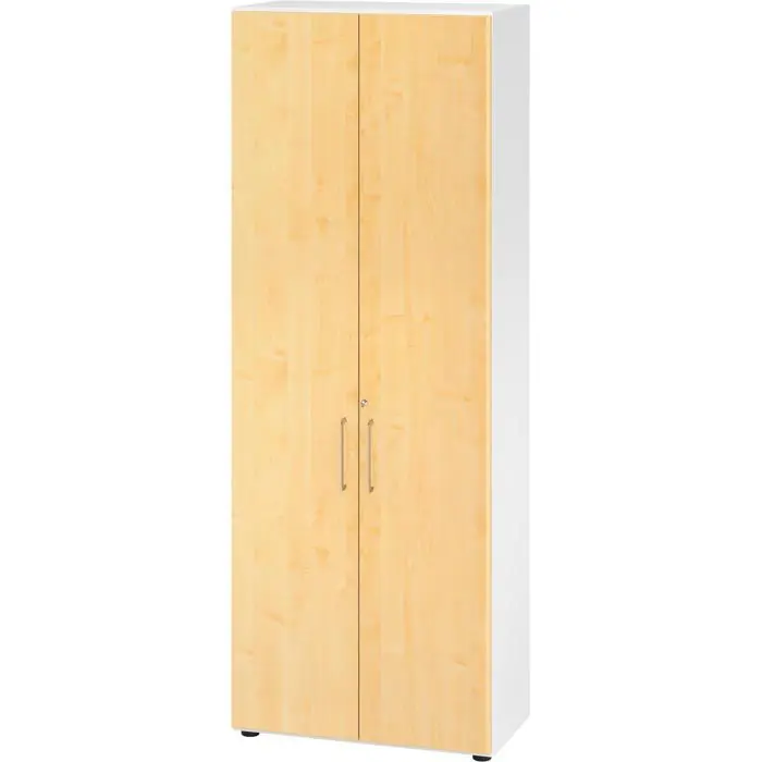 Hammerbacher Aktenschrank Serie 9, aus Holz, abschließbar, 80x215,4x42cm (B/H/T), ahorn/weiß Neue Kollektion