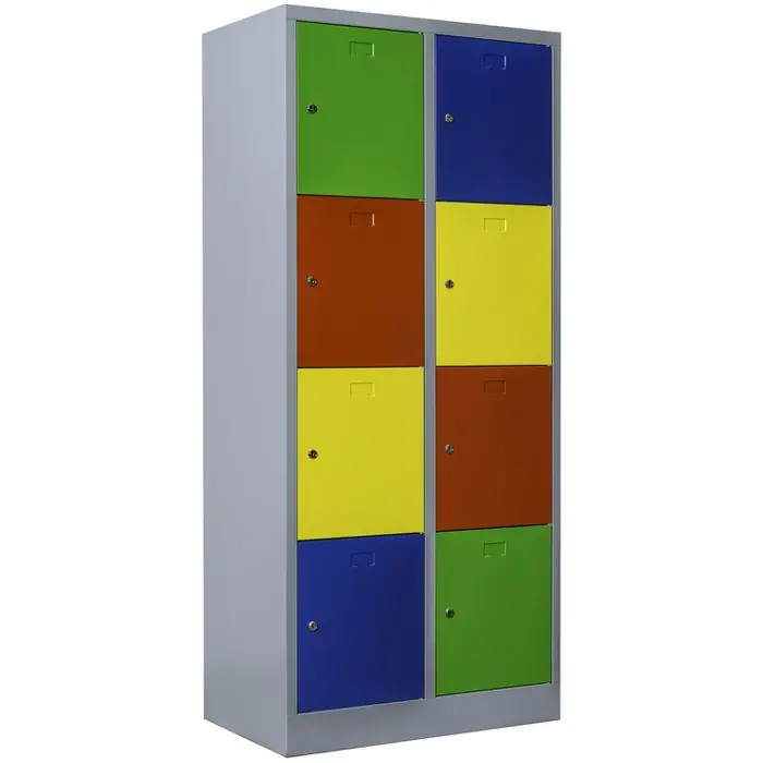 ClassiX Schließfachschrank X-523422, bunt, 8 Fächer, Stahl, 80 x 180cm, mit Zylinderschloss Kostenloser Versand