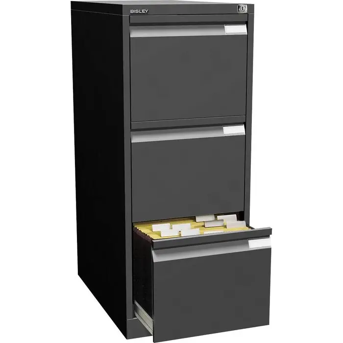 Bisley Hängeregisterschrank 3633-633, 1-bahnig, 3 Schübe, schwarz Preisreduziert