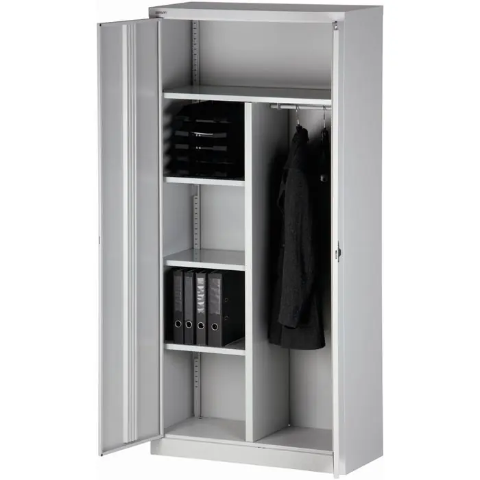 Preis Gesenkt Bisley Mehrzweckschrank E782AAG-645, abschließbar, lichtgrau, für Staubsauger, 5 Fächer, aus Metall, 91,4 x 195 x 40 cm